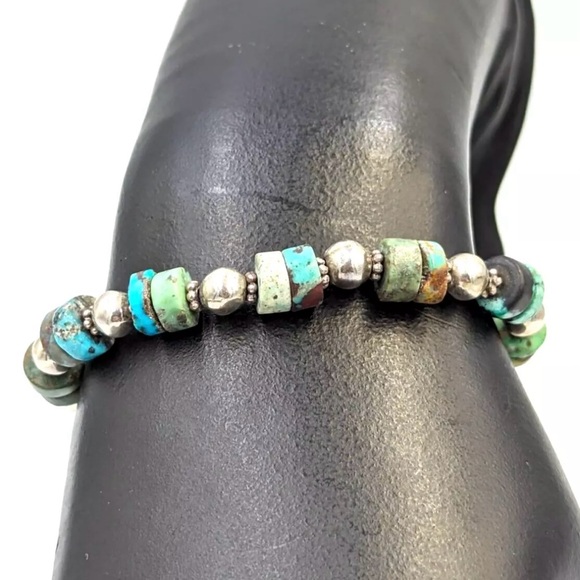 Silpada Vintage RARE Sterling Silver & Turquoise Bead Bracelet/Earring Set - Picture 4 of 16